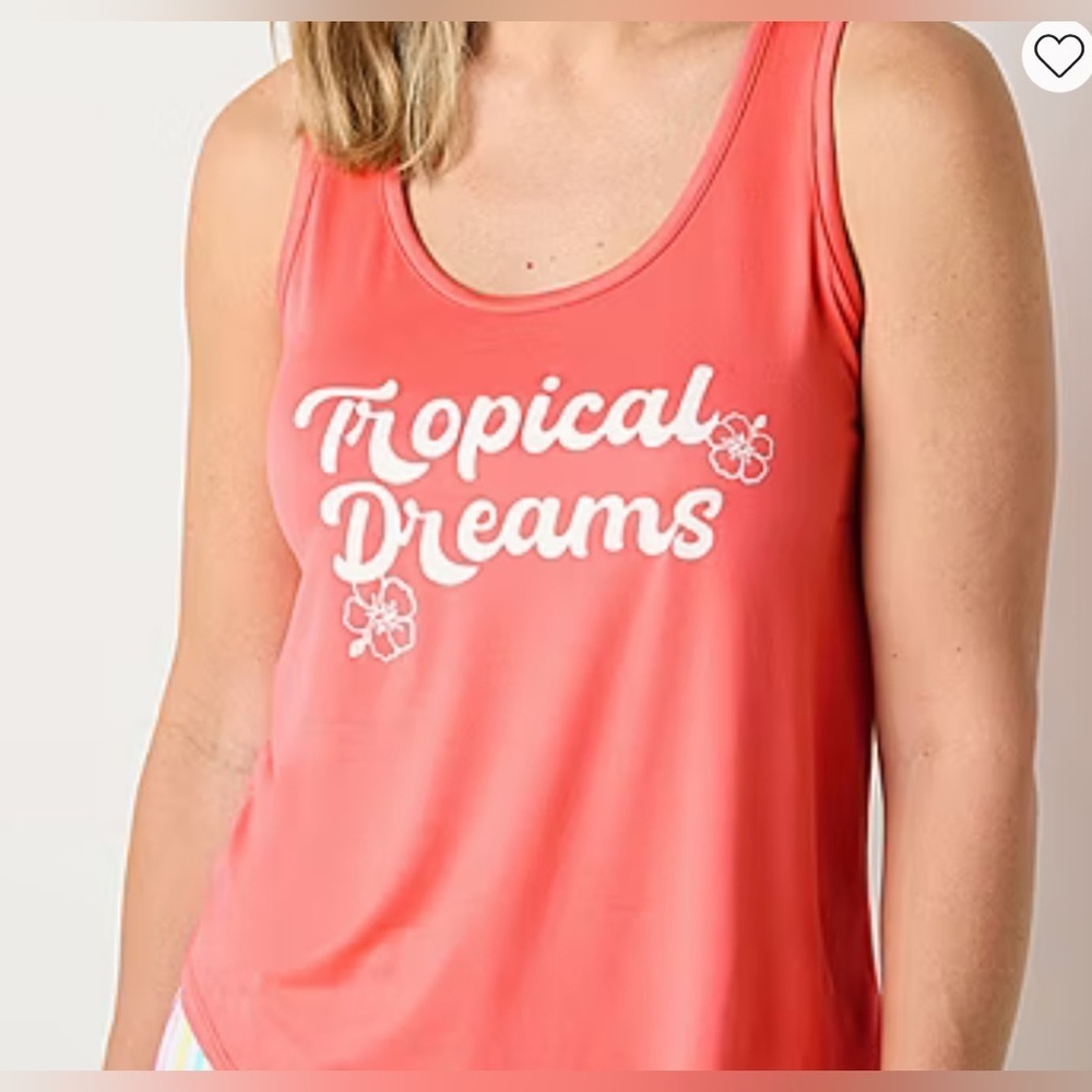 Sleep Chic Womens Sleeveless Scoop Neck Pajama Top Only NWT